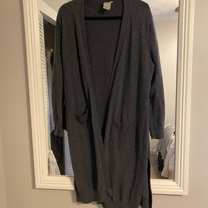 Plus size grey duster cardigan